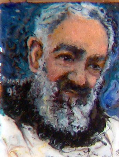 Padre Pio dipinto al microscopio di Busonero