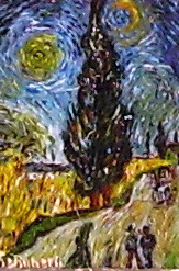 Strada con cipressi di Van Gogh al microscopio