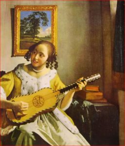 Vermeer: Suonatrice di chitarra - Bambina che suona la chitarra